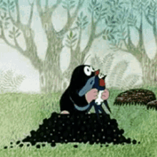 Gif animé taupe oiseaux